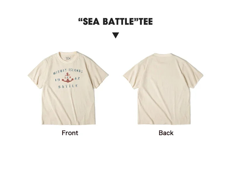 T-shirt à manches courtes en coton imprimé lettres vintage Maden pour homme, coupe ample, col ras du cou, décontracté, idéal au quotidien